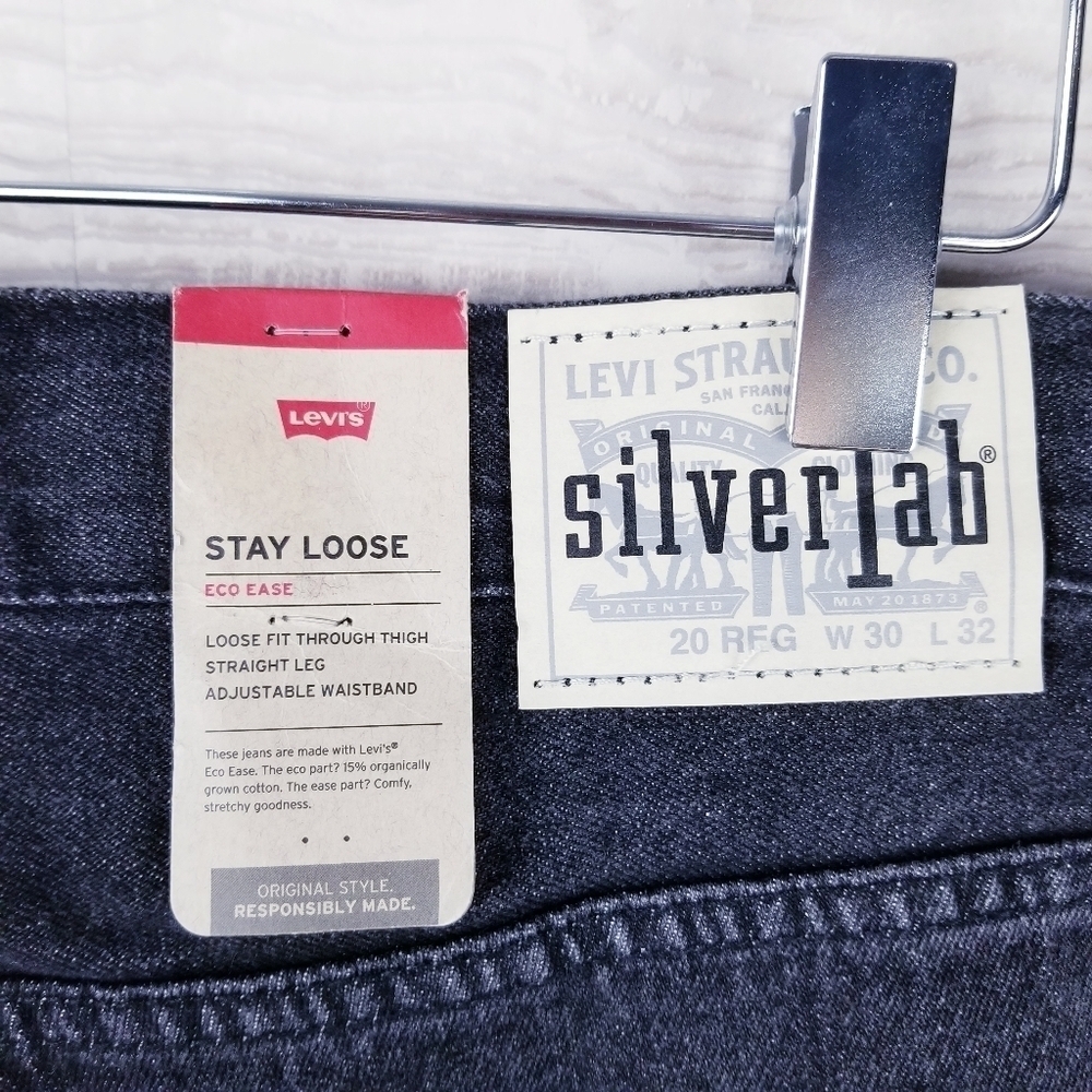 Levi's SilverTab 91G335 Stay Loose Straight Leg Black Jeans NWT - Picture 3 of 10